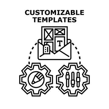Customizable templates concept for design and development Stock Illustration