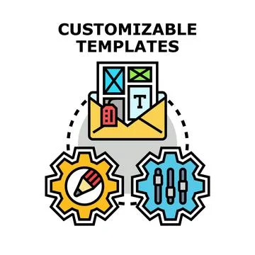 Customizable templates concept for design and development 库存插图