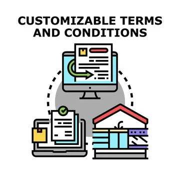 Customizable terms and conditions agreement concept illustration Stock Illustration