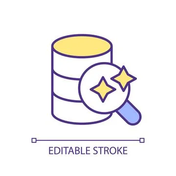 Customizable thin line assess data quality icon Stock Illustration