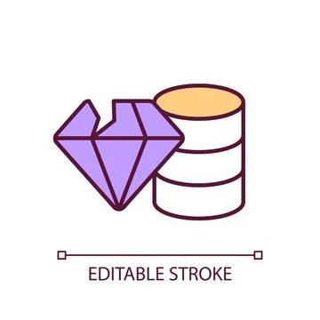 Customizable thin line data quality and accuracy icon Stock Illustration
