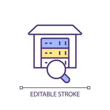 Customizable thin line identify and inventory data icon イラスト素材