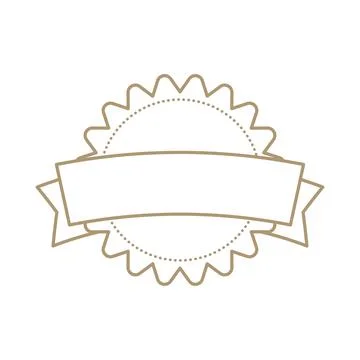 Customizable vector award badge with ribbon edges and scalloped banner Stock Illustration