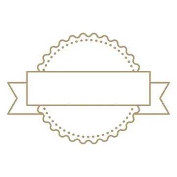 Customizable vector award badge with verification, edges and ribbon banner Stock Illustration