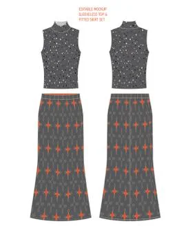 CUSTOMIZABLE VECTOR GARMENT TEMPLATE Stock Illustration