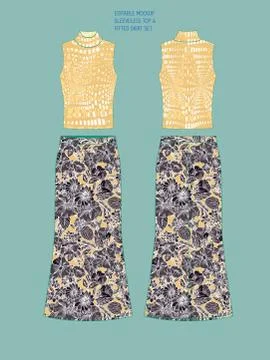 CUSTOMIZABLE VECTOR GARMENT TEMPLATE Illustrazione stock