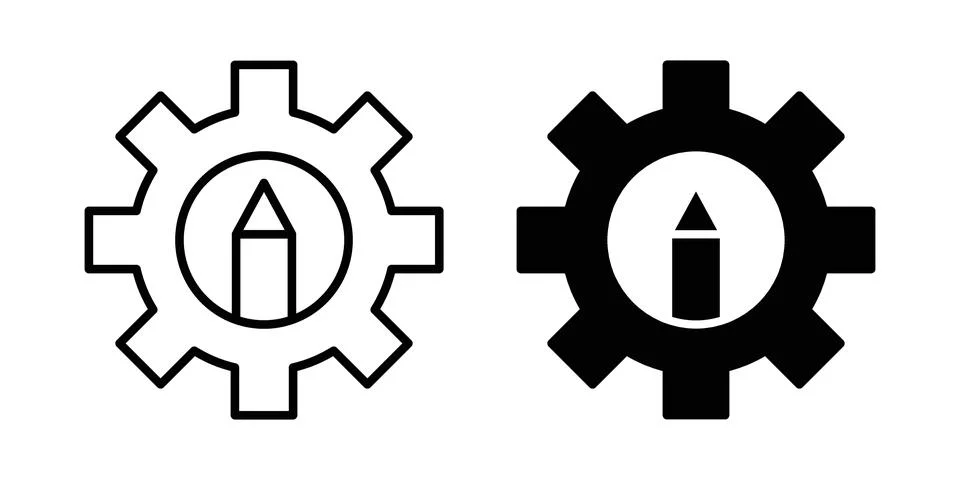 Customization icon. Outline, flat icons Stock Illustration