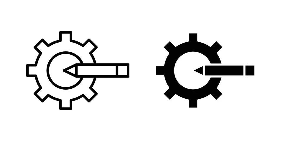 Customization icon symbol  illustration bundle in black colour Stock Illustration