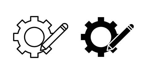 Customization icon symbol, outline icons Stock Illustration
