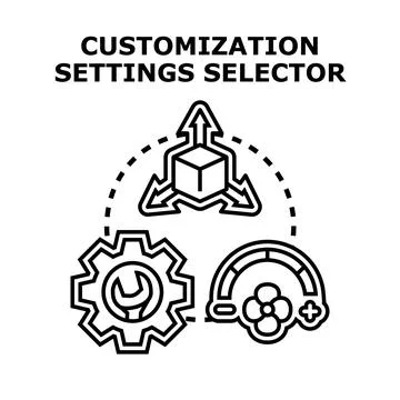 Customization settings selector concept planning icon Stock Illustration