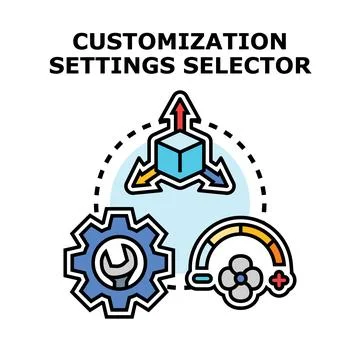 Customization settings selector concept planning icon Stock Illustration