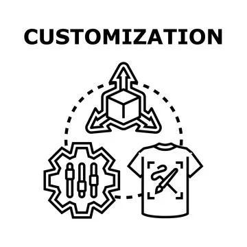 Customization vector concept creating personalized product design Stockillustratie