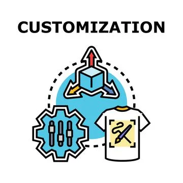 Customization vector concept creating personalized product design Stock Illustration