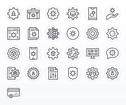 Customization Vector Icon Collection featuring 25 Pixel Optimized 64x64 Reg.. Stockillustratie