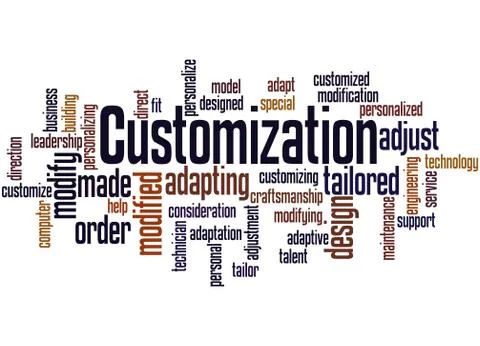 Customization, word cloud concept Stock Illustration