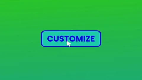 CUSTOMIZE button pressed on computer screen by cursor pointer mouse illustr.. Stock Illustration