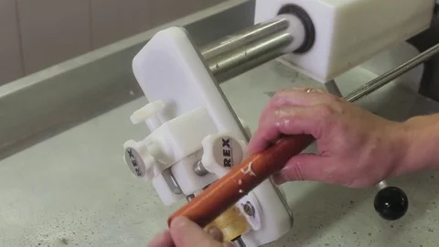 Customize device to work the sausage Stock Footage 75243661