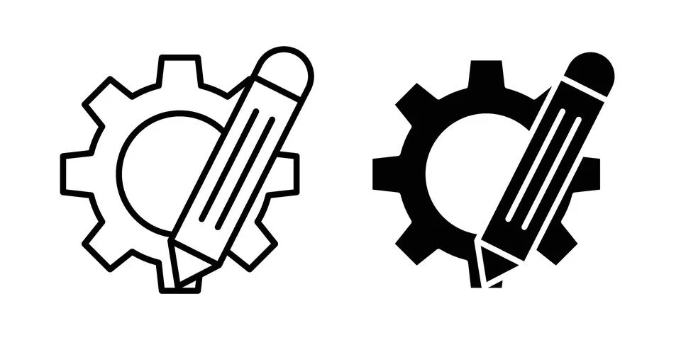 Customize icon drawing lines. Silhouette style vector bundleaging design Ve.. Stock Illustration