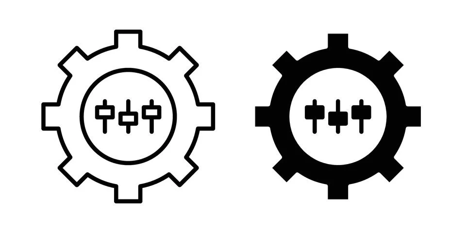 Customize icon linear versions pack on white background Stock Illustration