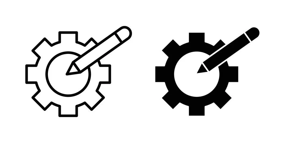 Customize icon symbol. Flat and Stroke Vector illustrationaging design Vect.. Stock Illustration