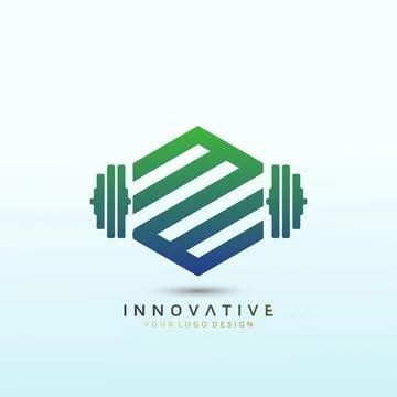 Customize nutrition programs Letter MW Modern Fitness logo design. Dumbbell i Stock Illustration