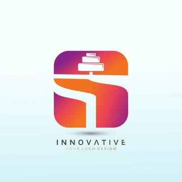 Customize nutrition programs Letter S Fitness Fitness logo design. Dumbbell i Stock Illustration