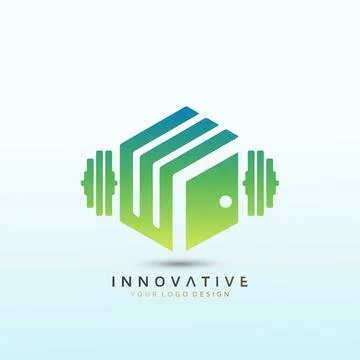 Customize nutrition programs Letter W Fitness Modern Fitness logo design. Dum Illustrazione stock