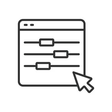 Customize slider, icon in line design. Customize, slider, settings, control Stock-Illustration