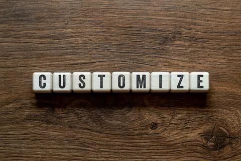 Customize - word concept on building blocks, text Stock Photos