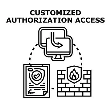 Customized authorization access managing secure data transfer Stock Illustration