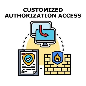 Customized authorization access managing secure data transfer Stock Illustration