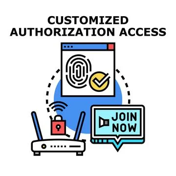 Customized authorization access private network security system Stock Illustration