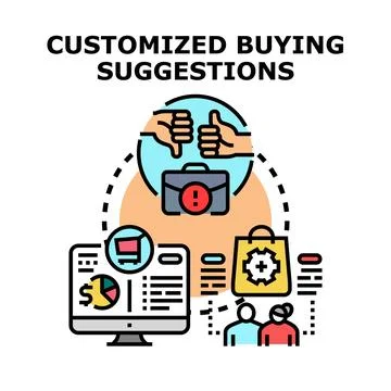Customized buying suggestions for digital customer experience Stock Illustration