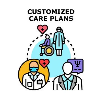 Customized care plans for individual patient support Stock Illustration