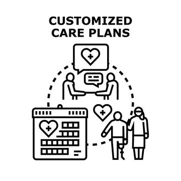 Customized care plans managing patient health support Stock Illustration