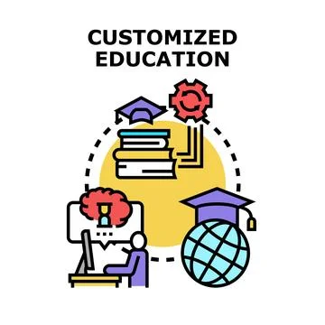 Customized education concept vector creating personalized learning programs 스톡 일러스트