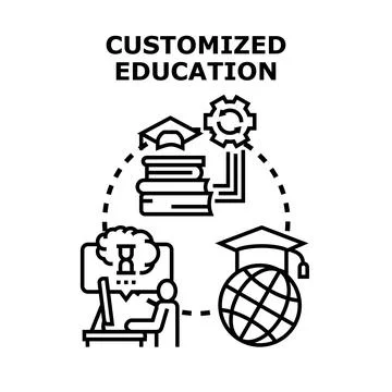 Customized education concept vector creating personalized learning programs Illustrazione stock