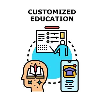 Customized education vector concept with personal learning Stock Illustration