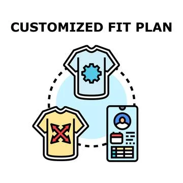 Customized fit plan and personalized apparel selection concept Ilustração Stock