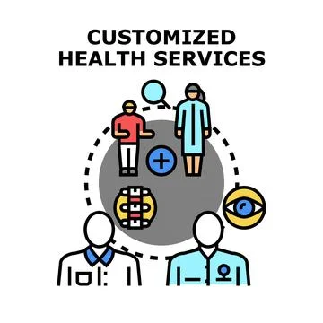 Customized health services providing personalized healthcare solutions Stock Illustration
