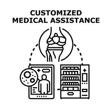 Customized medical assistance system for personalized health treatment Stock Illustration