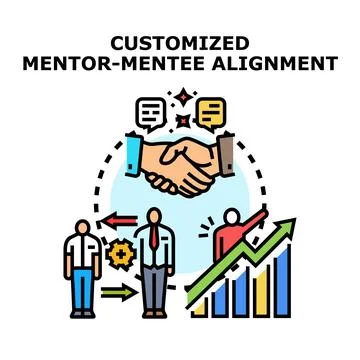 Customized mentor mentee alignment and business growth Stock Illustration