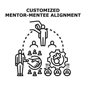 Customized mentoring program aligning mentees and mentors Stock Illustration