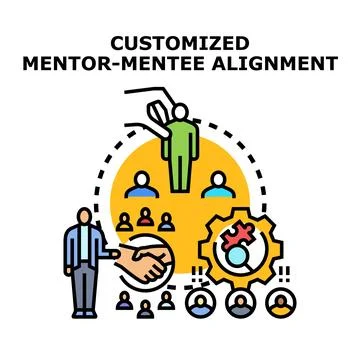 Customized mentoring program aligning mentees and mentors Illustration