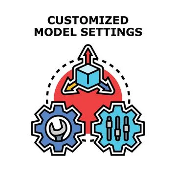 Customized model settings and configuration concept Ilustração Stock
