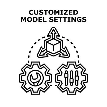 Customized model settings and configuration concept Stock Illustration