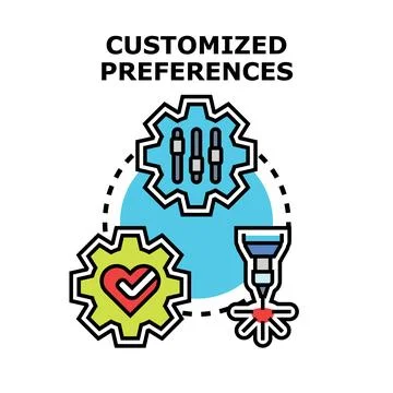 Customized preferences concept vector illustration personalization Stock Illustration