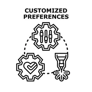 Customized preferences concept vector illustration personalization Stock Illustration
