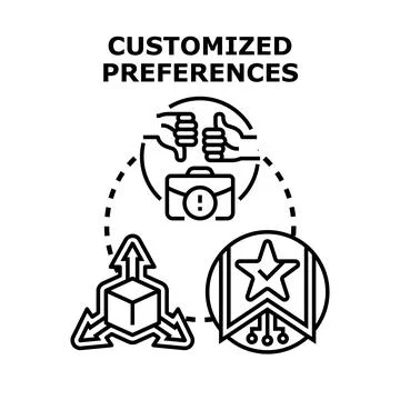 Customized preferences settings for user experience interface Stock Illustration