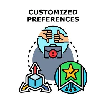 Customized preferences settings for user experience interface Stock Illustration